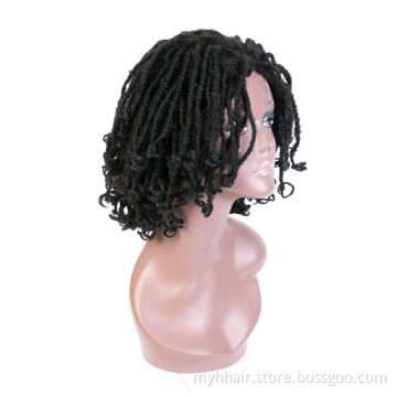 Synthetic Short crochet braid Afro Wig High Temperature Fiber cosplay Ombre color Dreadlock Hair Wig Black